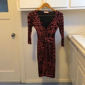 REDUCED!!!!KRISP dress with coral abstract pattern